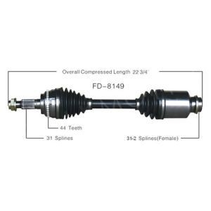 Standard Fd-8149 Avanti a destra CV Asse per Ford Edge Lincoln Mkx